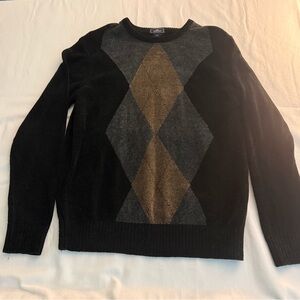 Dockers Men's Black , Gray and Brown Argyle Sweater